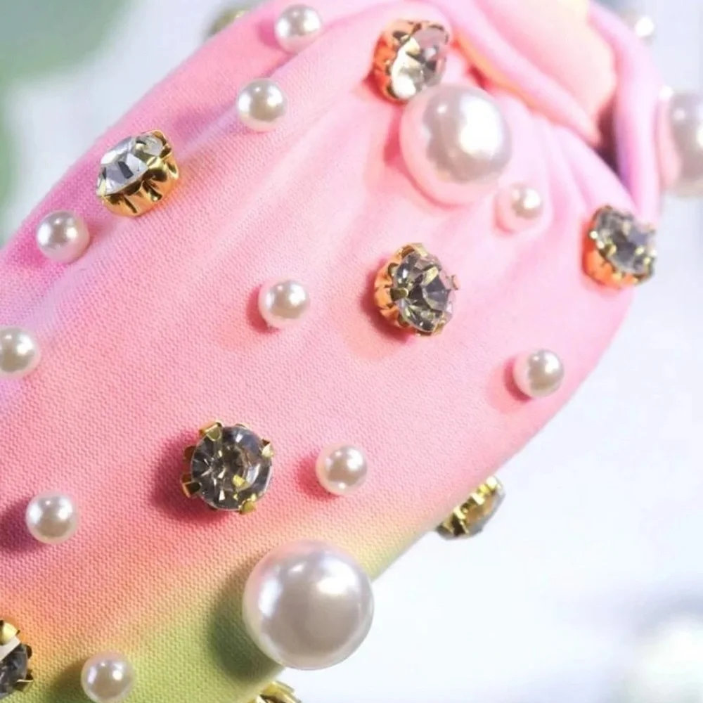 Faux Pearl and Rhinestone Headband